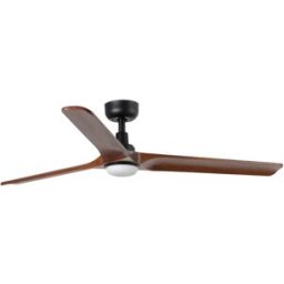 FARO BARCELONA Ventilador con luz madera de pino nogal oscuro 27x27x27 cm
