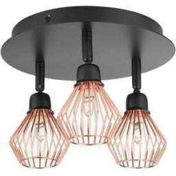 Beliani Lámpara de 3 focos ajustable metal negro
