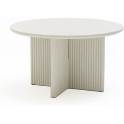 Drawer Mesa baja redonda de madera ø80cm - greige