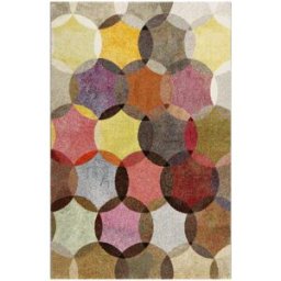 Esprit Alfombra tejida con diseño circular vintage, colores vivos 170x120