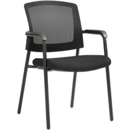 CLP Silla de comedor con reposapiés en metal negro