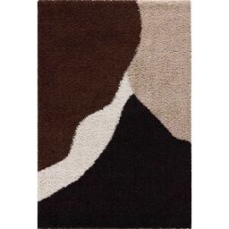 Nazar Alfombra shaggy de pelo largo con diseño moderno - marrón - 120x160