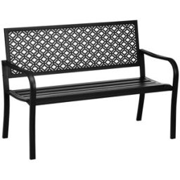 Outsunny Banco de jardín 127x63x83 cm negro