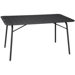 sweeek Mesa de jardín bistró de acero plegable, 6 plazas, 140cm, antracita