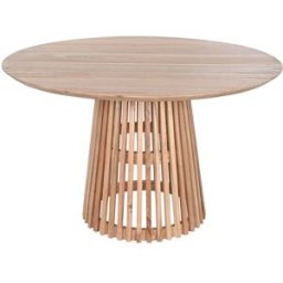 Fijalo Mesa redonda comedor de madera de mindi en natural 120x120x75cm