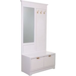 Wanderlust deco Consola de madera 2 cajones con espejo