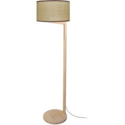 Tosel Lámpara de pie articulado madera natural pantalla beige
