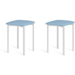 Portus Pack 2 taburetes 45 cm asiento azul estructura blanco