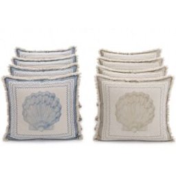 NIYLO Conjunto de 4 cojines de algodón beige 45x10x45 cm