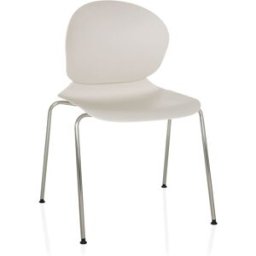 hjh OFFICE Silla de plástico blanco