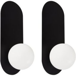 Beliani Conjunto de 2 lámparas de pared negro
