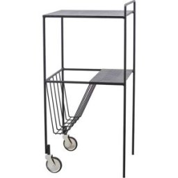 house doctor Carro de acero negro con ruedas