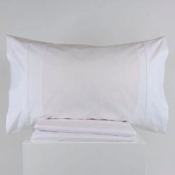Casa da Laura Sábanas 100% algodón 180 hilos vibo blanco cama 135/140 1 almohada 4