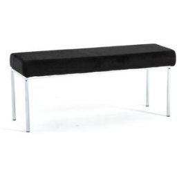 Fuori Banco decorativo de terciopelo negro con patas plateadas