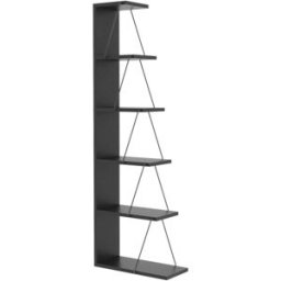 Dmora Estante para libros efecto madera antracita, negro 50x22 cm