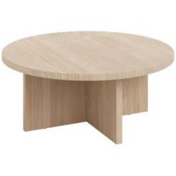 Naan Furniture Mesa de centro redonda de madera maciza natural 85 cm Sin barnizar