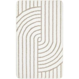 Wecon Home Basics Alfombra de baño blanca y beige 80x150