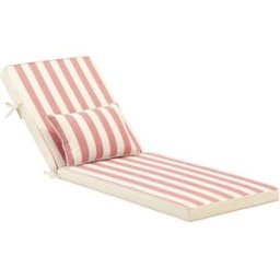 Defora Home Pack 2 cojines a rayas con pillow para tumbona jardin color rojo