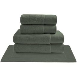 Sensei Maison Juego de toallas 5 piezas con alfombrilla verde eucalipto
