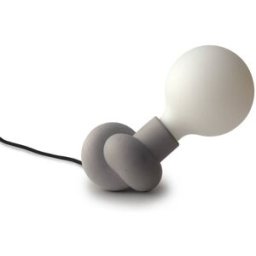 Gone's Lámpara de hormigón y madera cable negro bombilla led porcelana