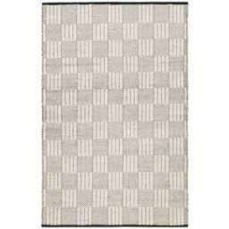 Wecon Home Alfombra tejida a mano lana virgen blanco marfil con diseño 140x200