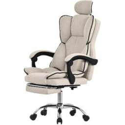 ML-Design Silla de ordenador gaming beige regulable altura respaldo alto