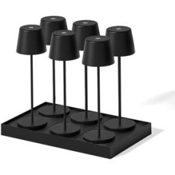 LUMISKY Juego de 6 lámparas de mesa con base negro h38cm