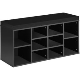 Tectake Zapatero con banco, caben 10 pares, 103,5 x 48 x 30 cm, negro