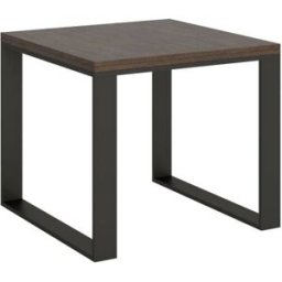 Itamoby Mesa tipo libro 90x90/180 cm efecto madera nogal, hierro