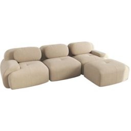 Urban Meuble Sofá modular de 4 piezas en pana beige, muy cómodo.