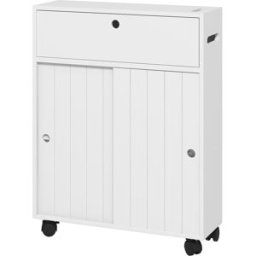 Kleankin Mueble Auxiliar Baño 52x17x67 cm Blanco