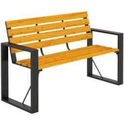 Outsunny Banco de jardín 136x54x82 cm madera natural