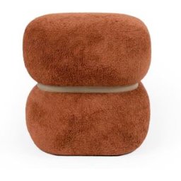 Koketto Home Puff de diseño tapizado teddy terracota.