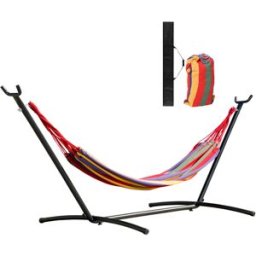Outsunny Hamaca con soporte 290x118x110 cm multicolor