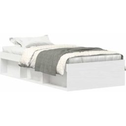 Maison Chic Cama individual estructura de cama madera blanco 90x190 cm