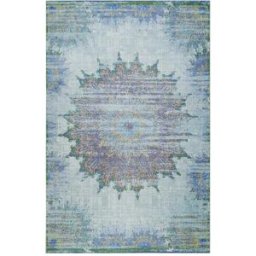 Wecon Home Alfombra de diseño oriental vintage en azul de 140x200