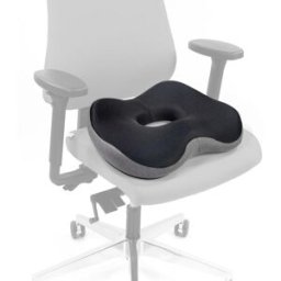hjh OFFICE Cojín del asiento tela negro