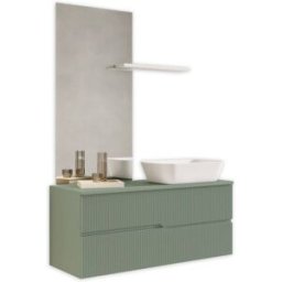 AQA DESIGN Mueble de baño 4 piezas en mdf verde salvia