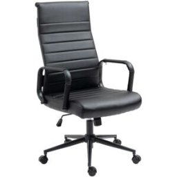 CLP Silla de oficina giratoria regulable en simil cuero negro/negro
