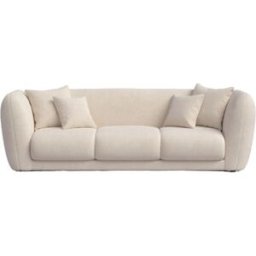 Hannun Sofá de diseño 3 plazas beige de poliéster recilcado