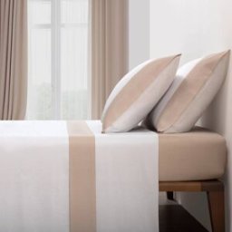 Casa da Laura Sábanas 100% algodón 200 hilos liso marrón cama 150/160 2 almohadas