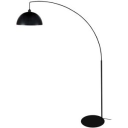 Tosel Lámpara de pie columna metal negro pantalla negro