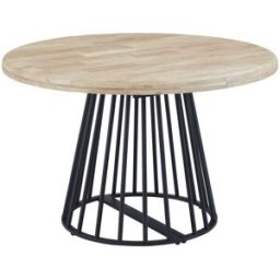 Home Heavenly Mesa de comedor extensible de madera y patas negras 76x120x120-200 cm