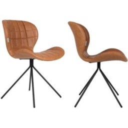 Zuiver Sillones de diseño en polipiel marrón - 2 unidades