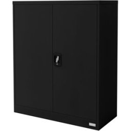 ML-Design Archivador de oficina negro con 3 estantes regulables 90x40x109cm