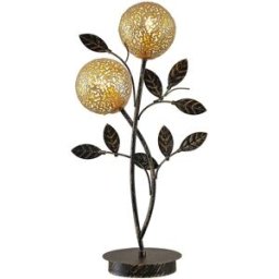 Lucande Lámpara de mesa de metal negro