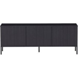 WOOOD Mueble tv de pino macizo negro con diseño moderno
