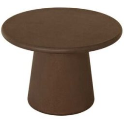 Decowood Mesa de centro redonda de microcemento en tono marrón 60x43cm
