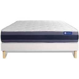 Actisom Somier blanco + colchón con espuma viscoelástica 120 x 190