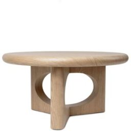 Koketto Home Mesa centro redonda de madera de roble de 80 cm